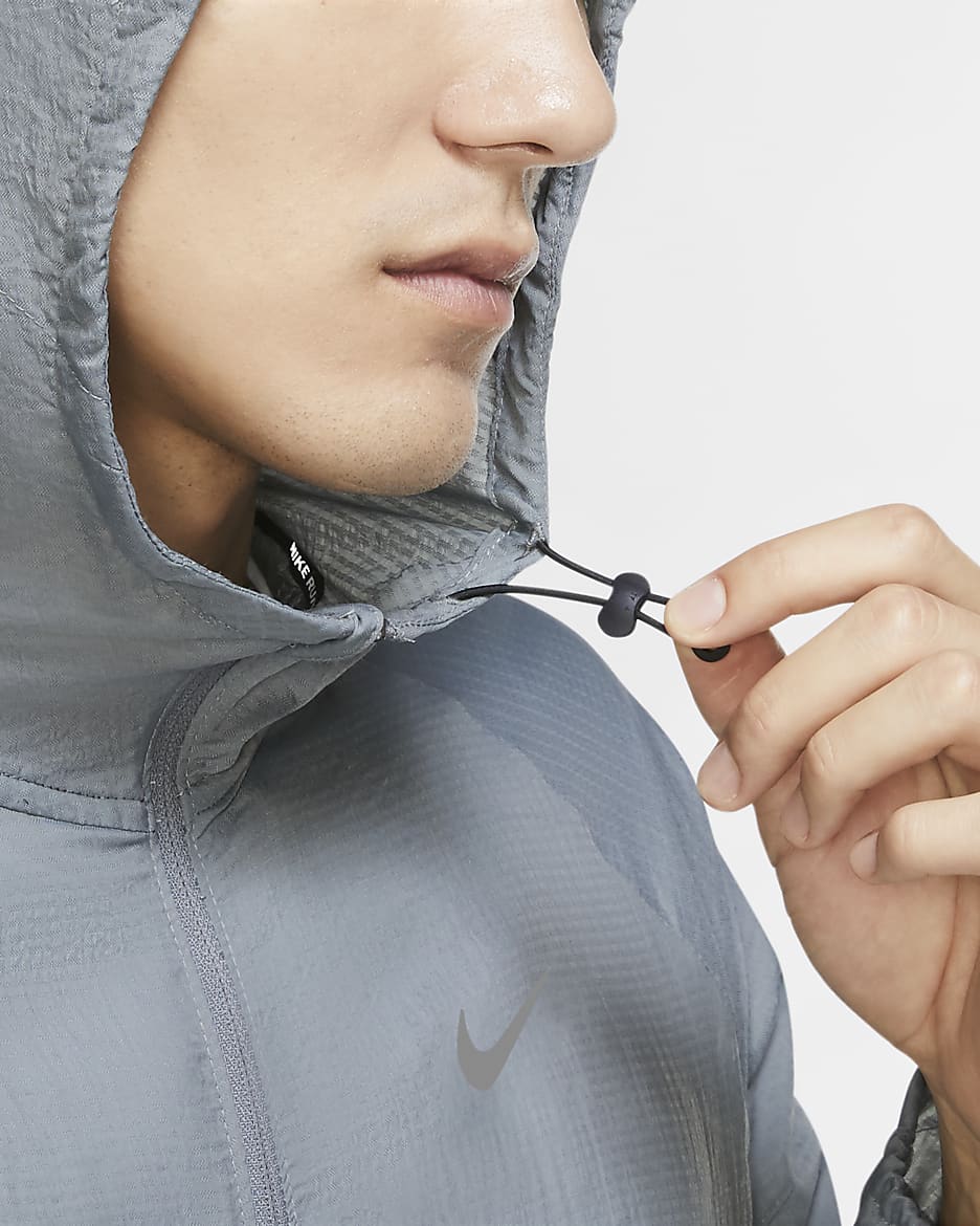 Men's nike essential hooded running jacket best sale